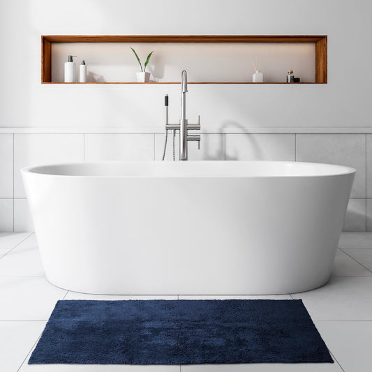 Reversible Solid Bath Rug | Navy