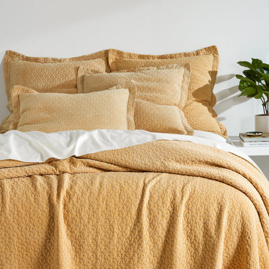 Hawley Matelasse Coverlet | Ochre