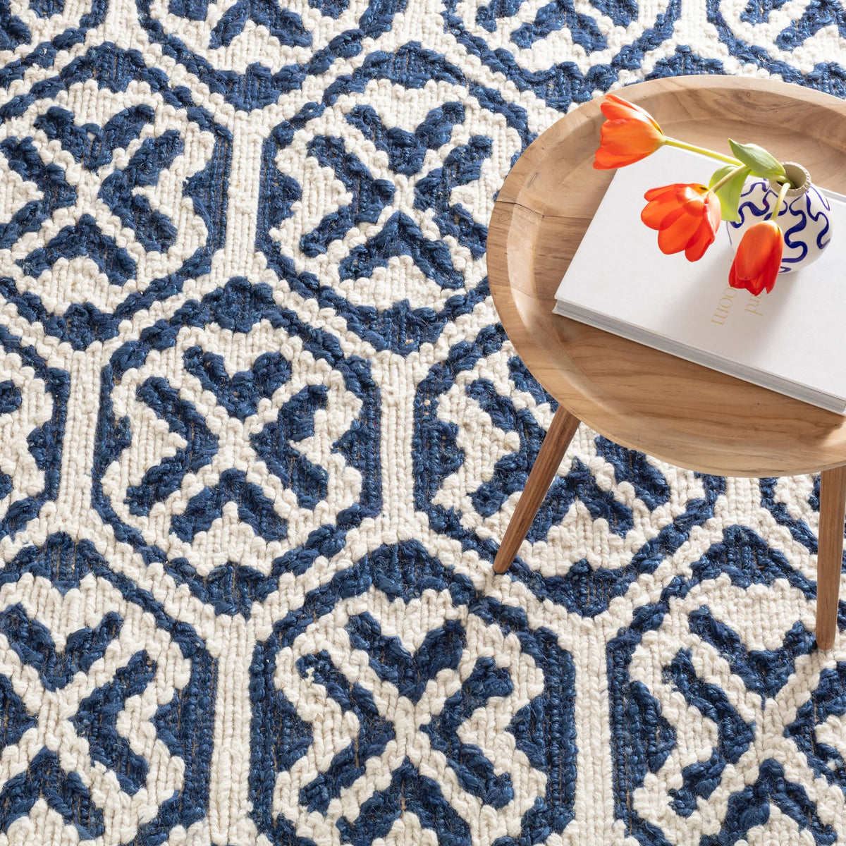 Magnolia Handwoven Jute Rug | Blue