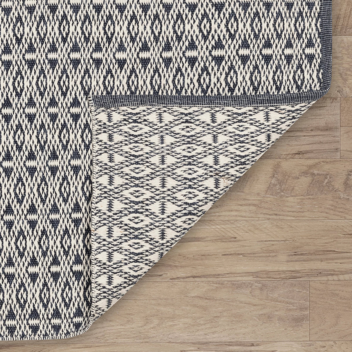 Bare Handwoven Cotton Rug | Blue