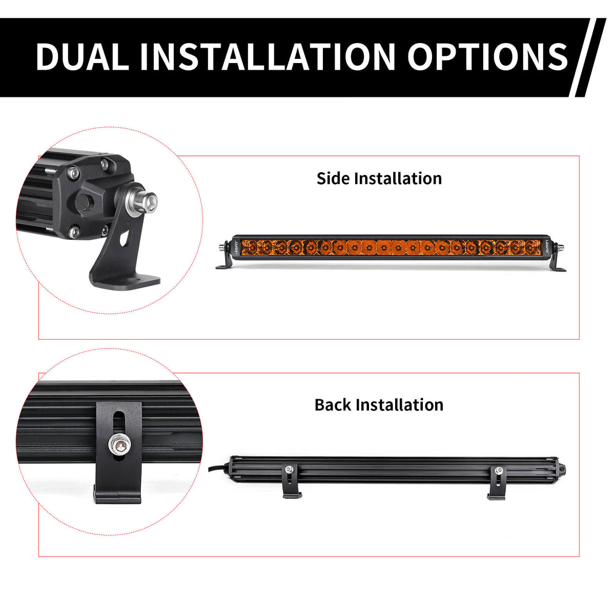 52" Light Bar Hood Mount Kit For 2018-2026 Jeep Wrangler JL Gladiator JT | LASFIT