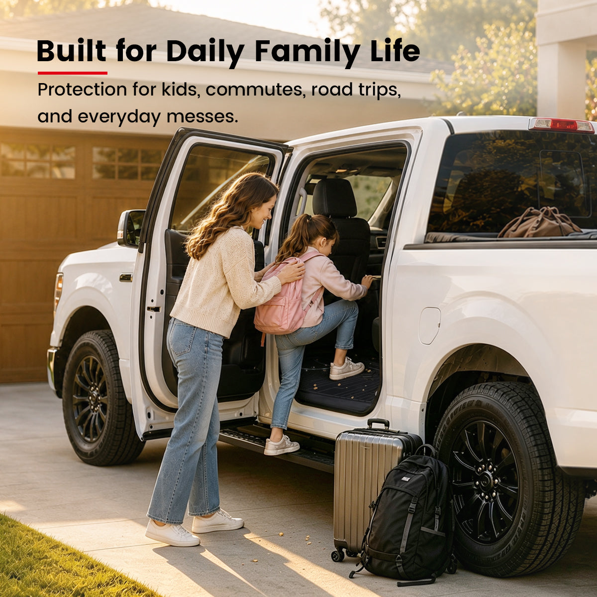 Fit for 2015-2027 Ford F-150 & 22-26 Lightning Models Floor Mats, Fit Carpet Floor