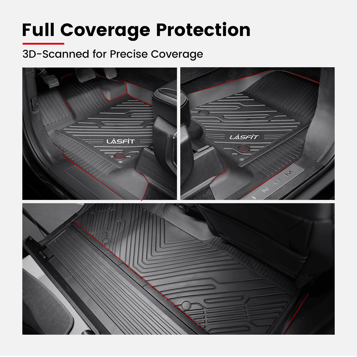 Fit for 2015-2027 Ford F-150 & 22-26 Lightning Models Floor Mats, Fit Carpet Floor