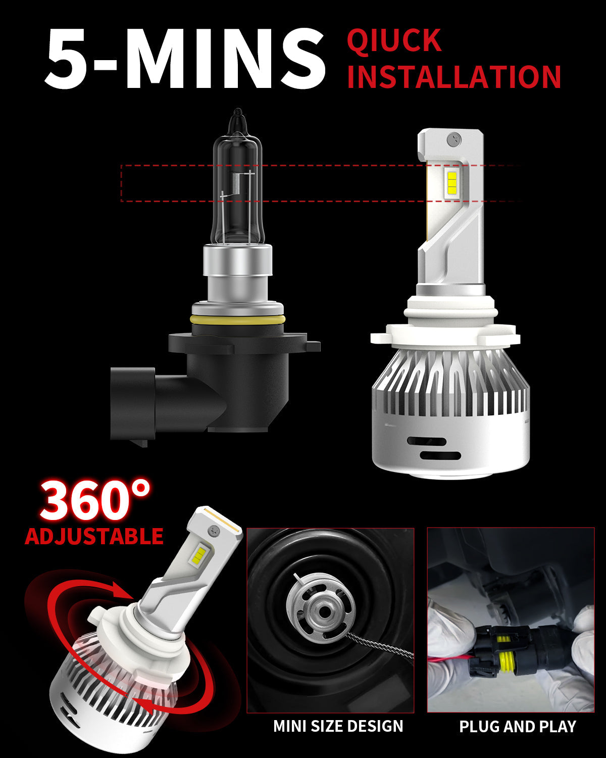 Fit for 2009-2012 Ram 1500 LED Bulbs 9005 H11 Exterior Interior Lights