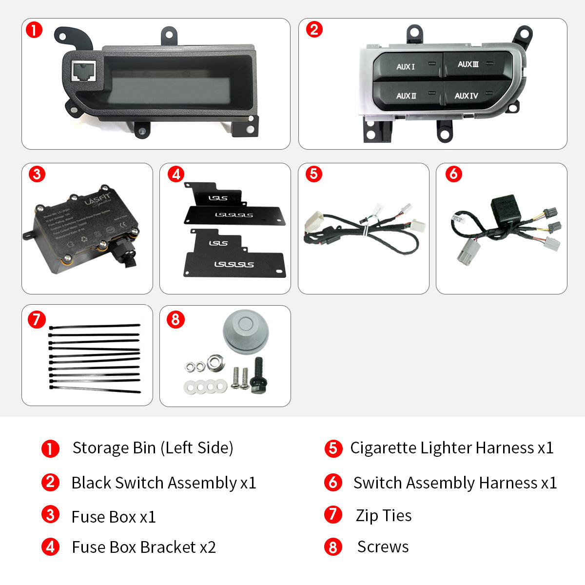Fit For Jeep Gladiator JT 2019-2026 Auxiliary Switch Panel Bank Kit