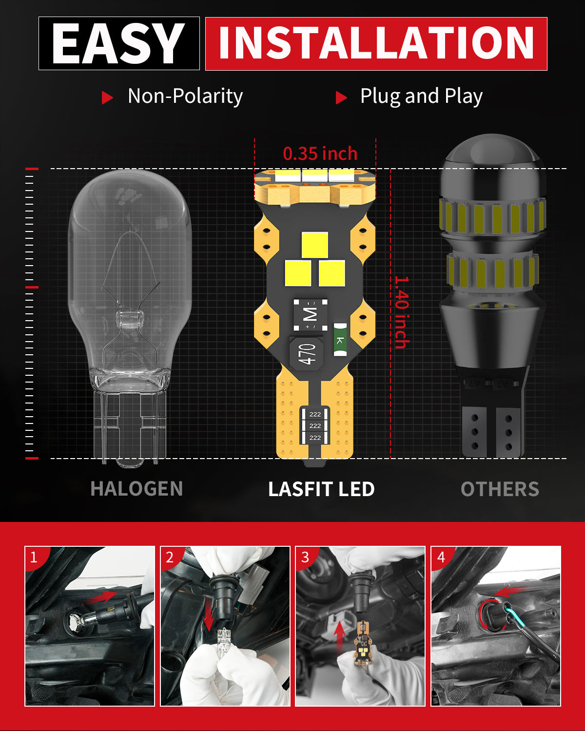 Custom Engineered for 2013-2016 Ford Escape LED Bulbs Upgrade