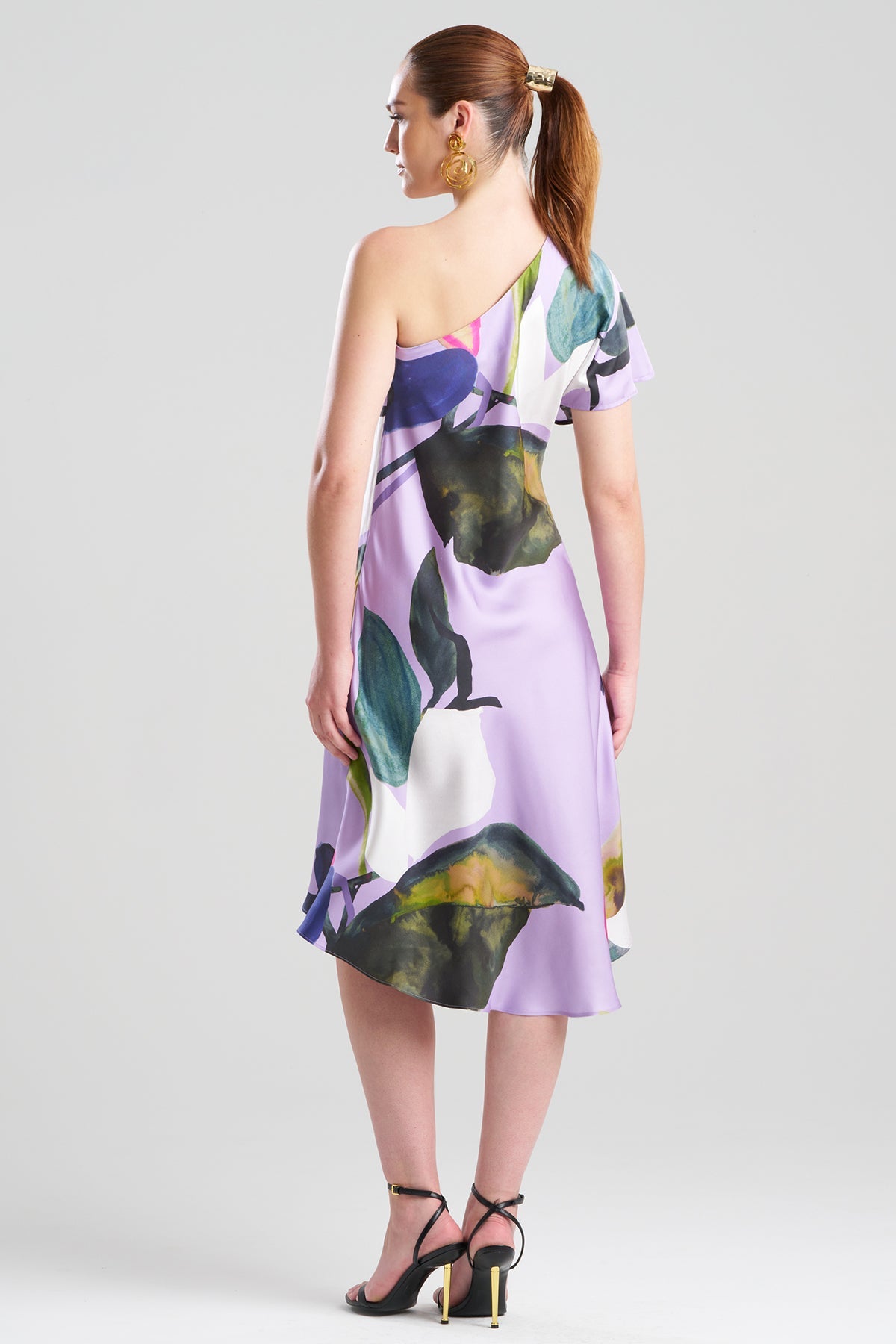 Yoru Silk Twill One Shoulder Dress