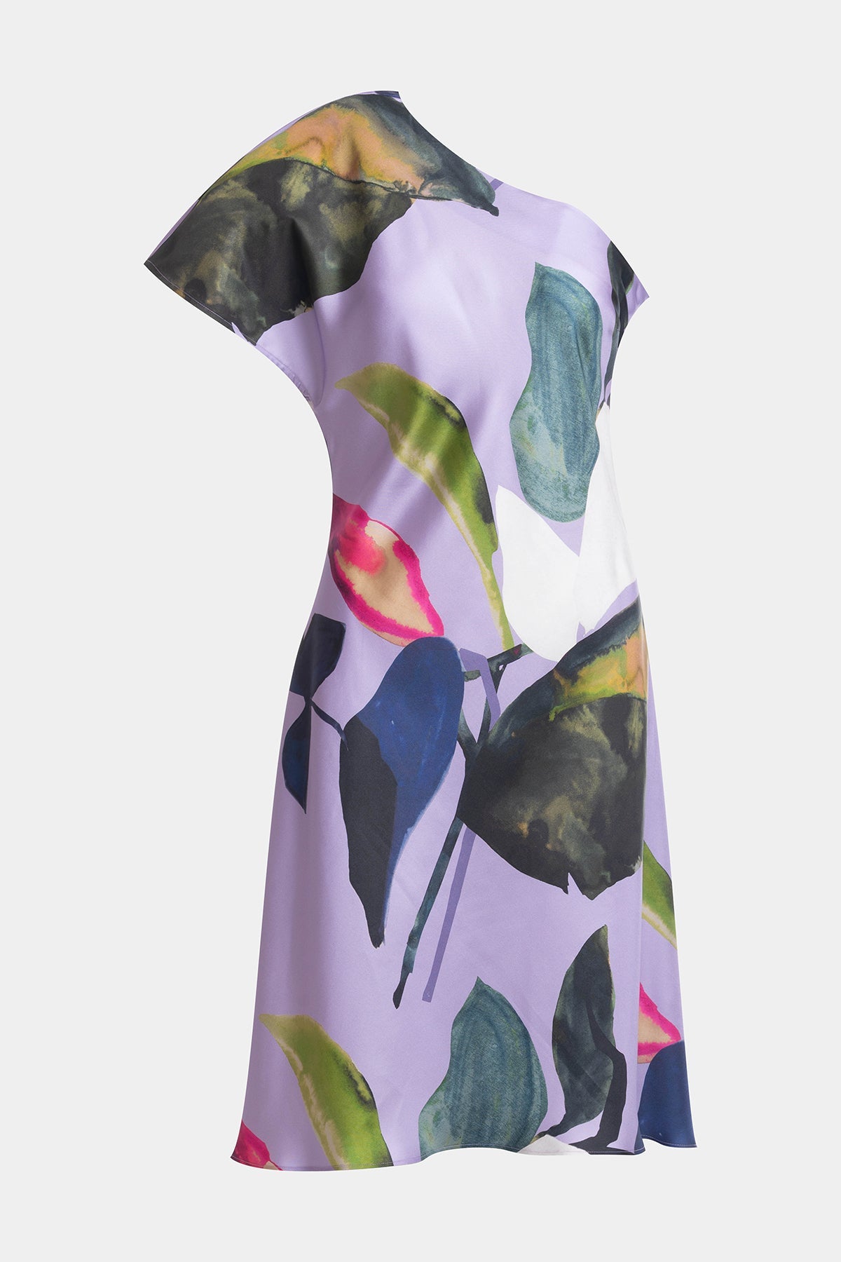 Yoru Silk Twill One Shoulder Dress