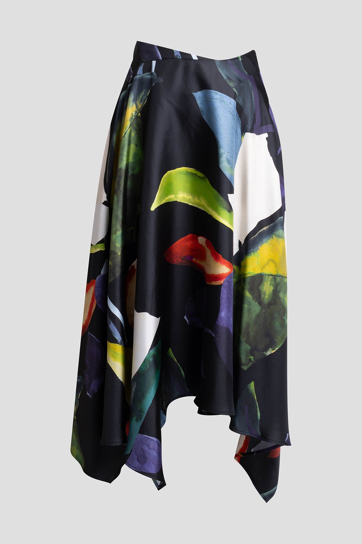 Yoru Silk Twill Origami Maxi Skirt