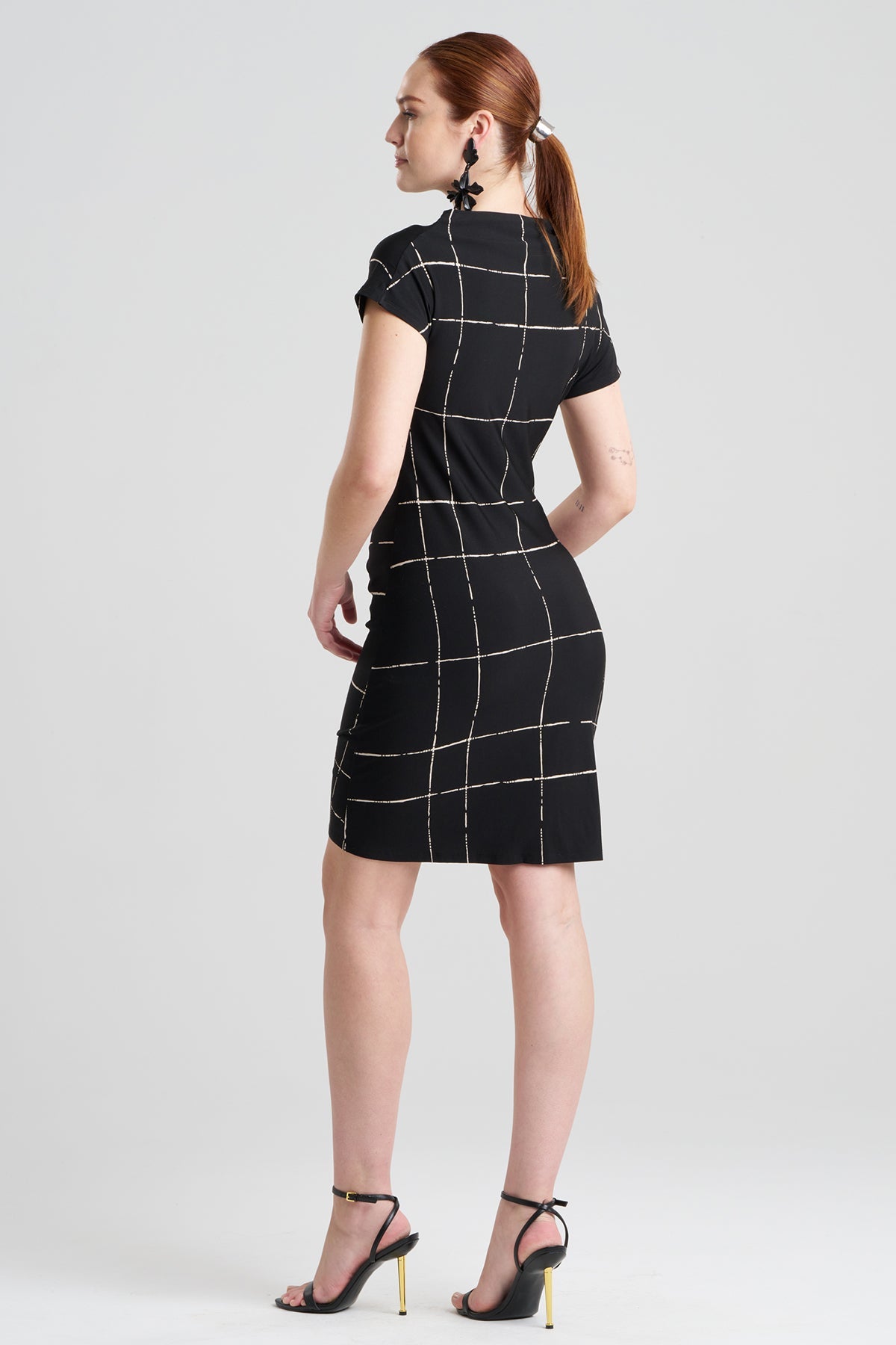 Zia Crepe Knit Asymmetric Drape Dress