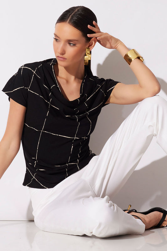 Zia Crepe Knit Asymmetric Drape Top