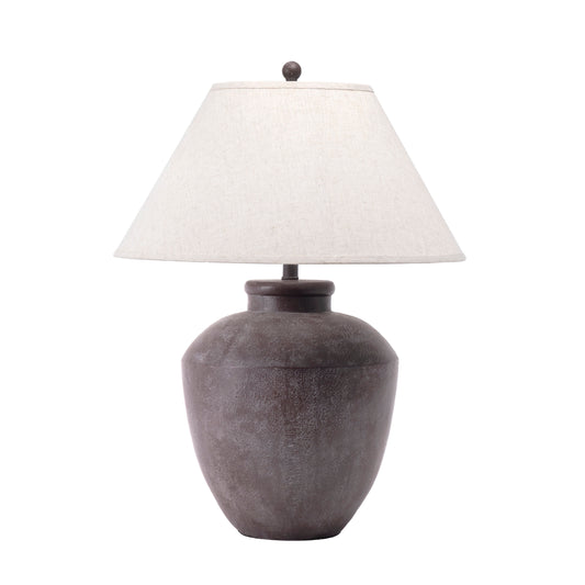 30-inch Vintage Resin Urn Table Lamp | Brown
