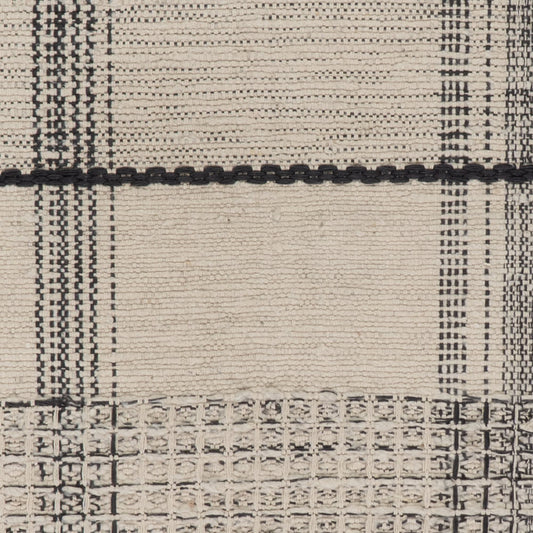 Zole Plaid Handmade Cotton Rug Swatch | Ivory