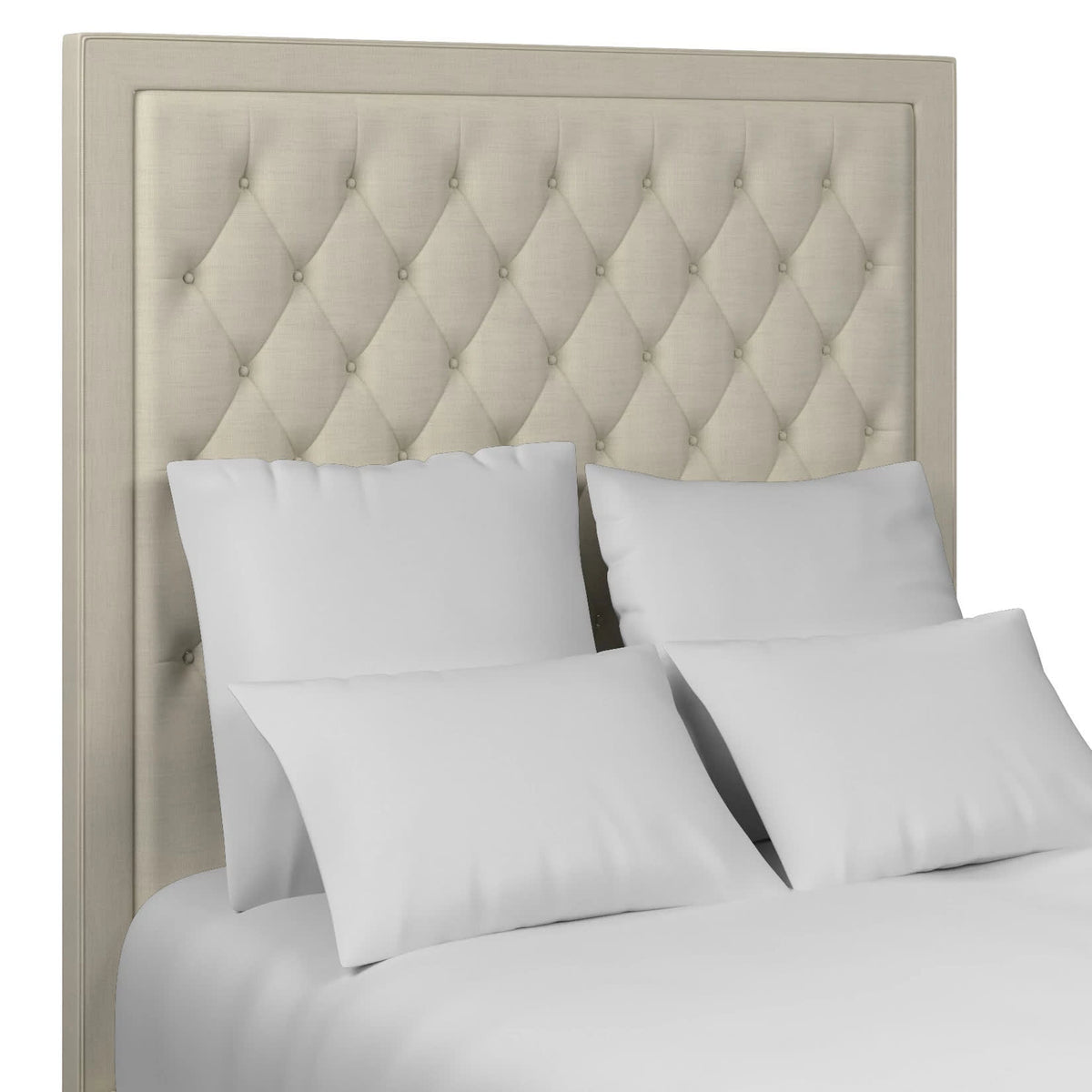 Stonington Tufted Headboard | Estate Linen Pearl Grey