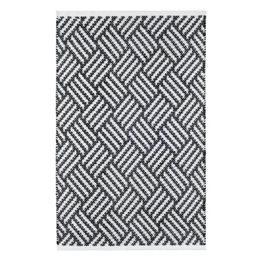 Crisscross Handwoven Indoor/Outdoor Rug | Black