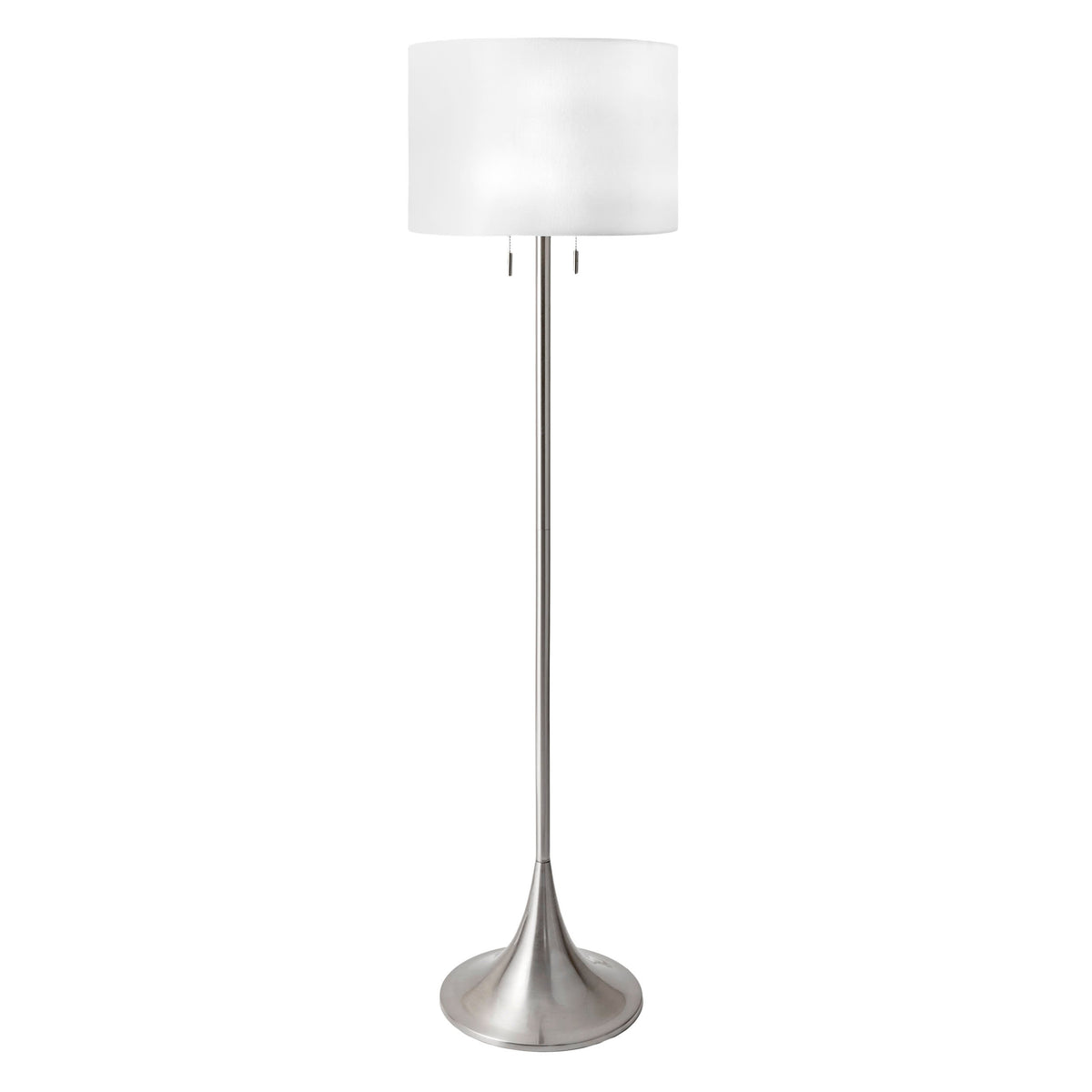 64-inch Metal Staff Pole Floor Lamp | Silver