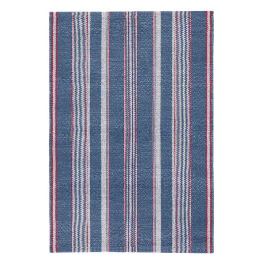 Camden Stripe Handwoven Cotton Rug | Denim