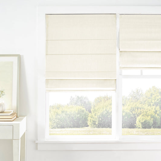 Textured Cordless Roman Shade | Ivory