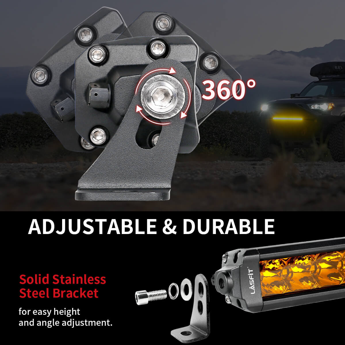 52" Light Bar Hood Mount Kit For 2018-2026 Jeep Wrangler JL Gladiator JT | LASFIT