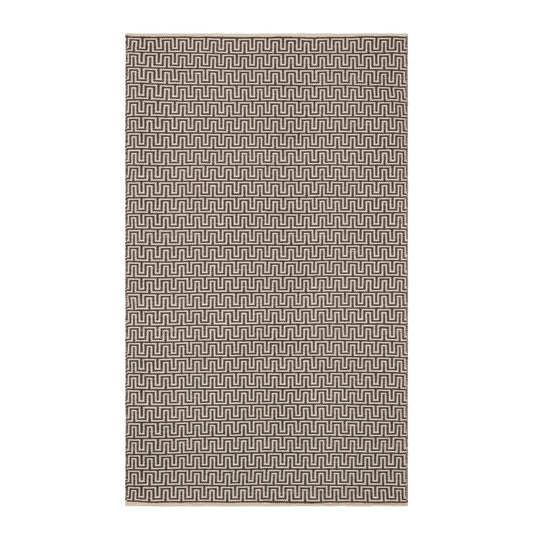 Zipper Handwoven Cotton Rug | Grey/Ivory