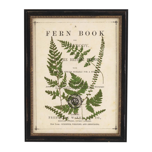 Vintage Fern Collage Wall Art | Ivory