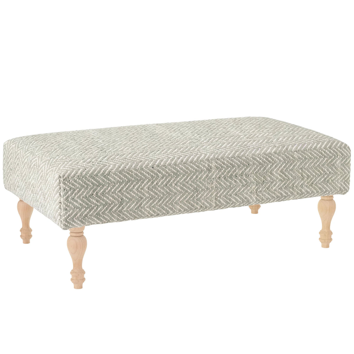 Herringbone Rug Ottoman | Ocean