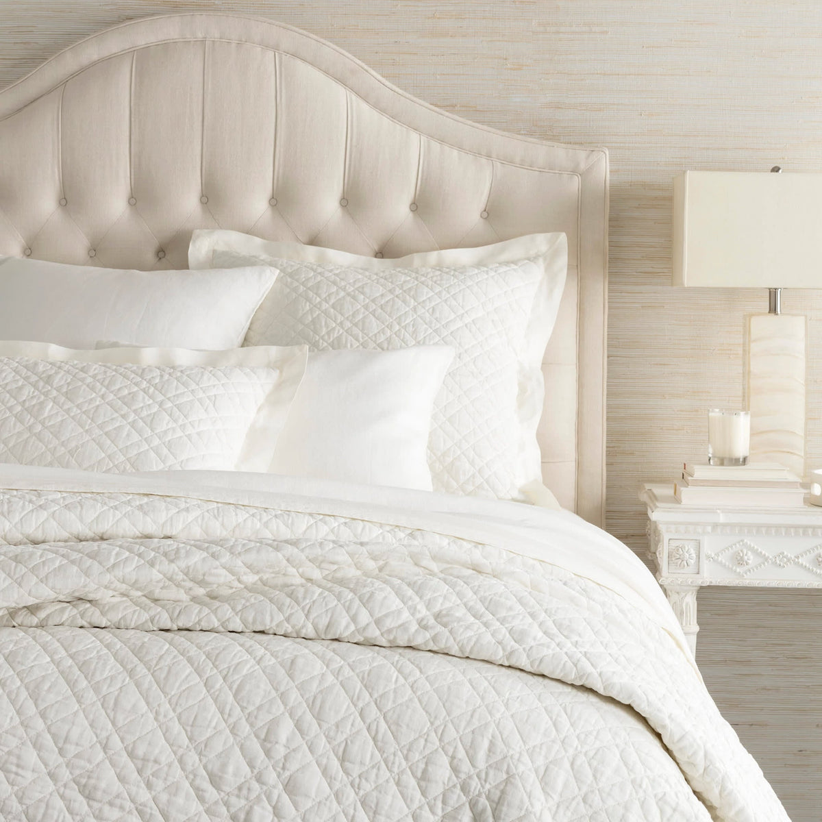 Washed Linen Quilt | Ivory