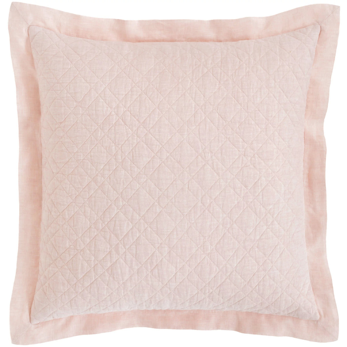 Washed Linen Quilted Sham | Slipper Pink
