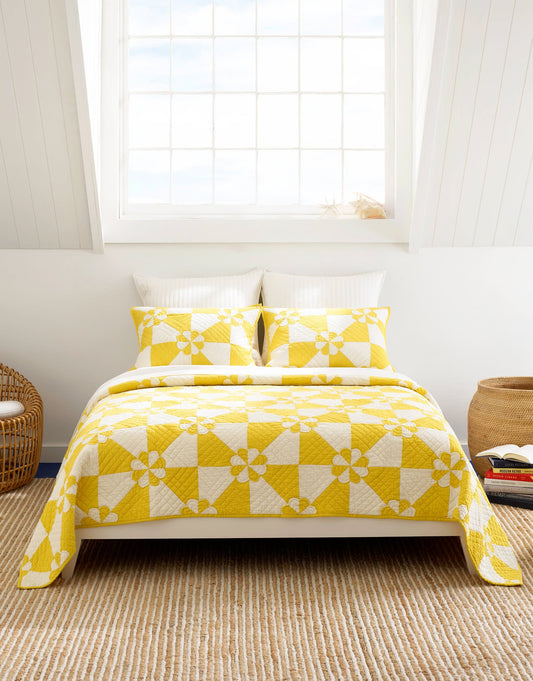Sunny Side Quilted Sham | Yellow