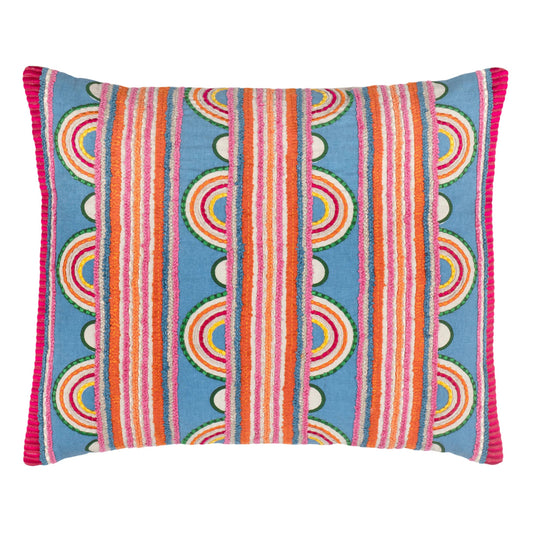 Button Embroidered Decorative Pillow Cover | Multi