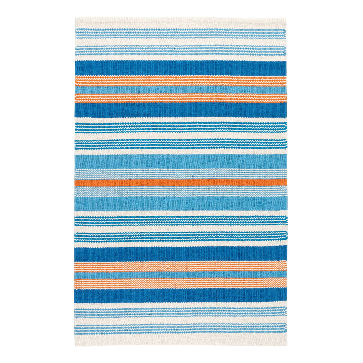 Wavy Stripe Handwoven Cotton Rug | Navy
