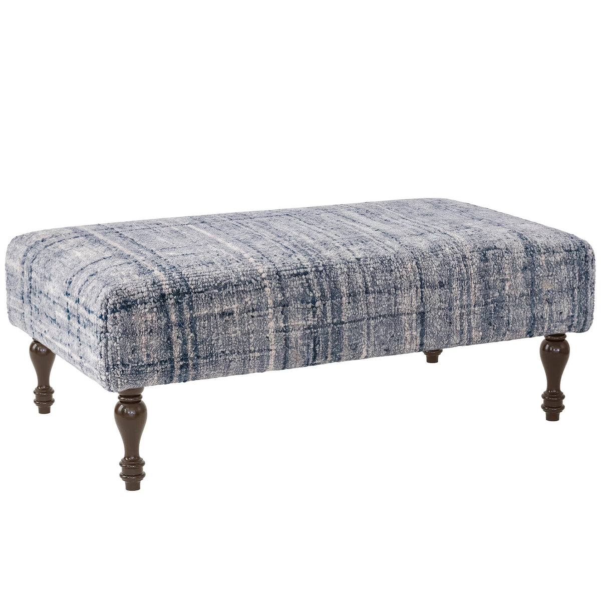 Harris Rug Ottoman | Blue/Ivory