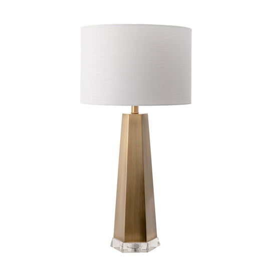 30-inch Ombre Metal Obelisk Table Lamp | Brass