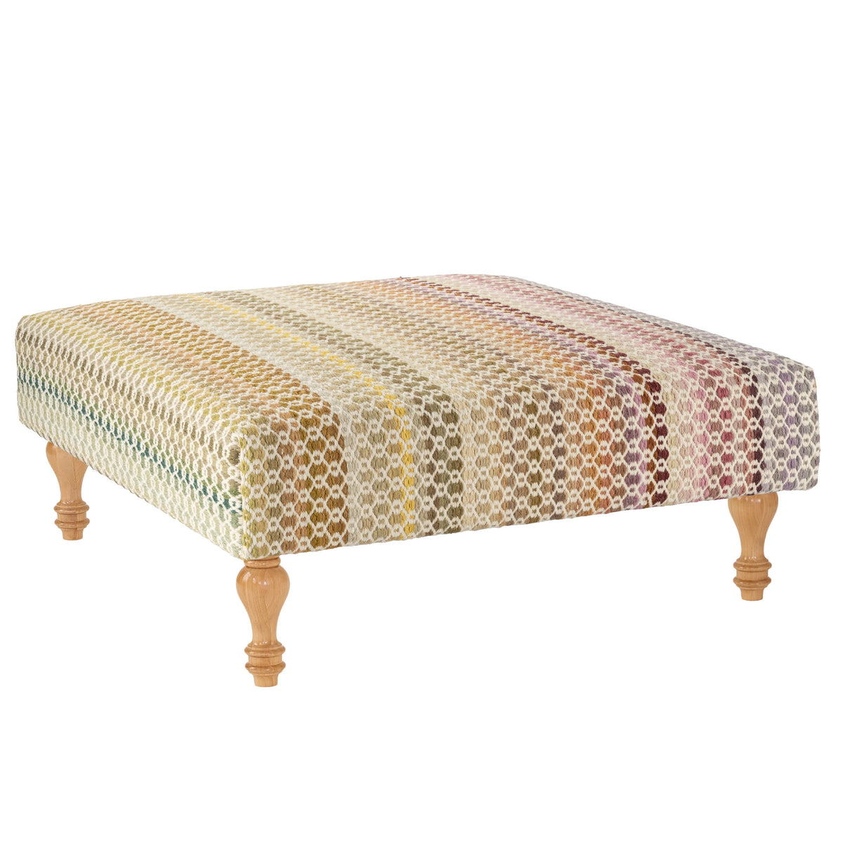 Poppy Multi Custom Rug Ottoman | Multi