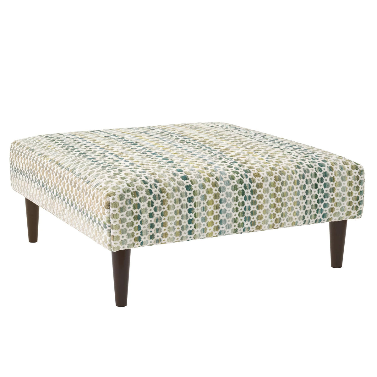 Poppy Rug Ottoman | Moss