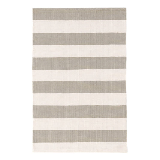 Catamaran Stripe Handwoven Indoor/Outdoor Rug | Platinum/Ivory