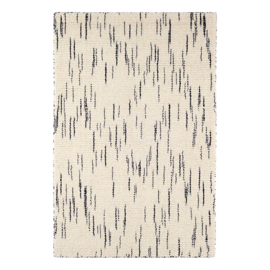Ozzie Hand Loom Knotted Wool Rug | Black/White
