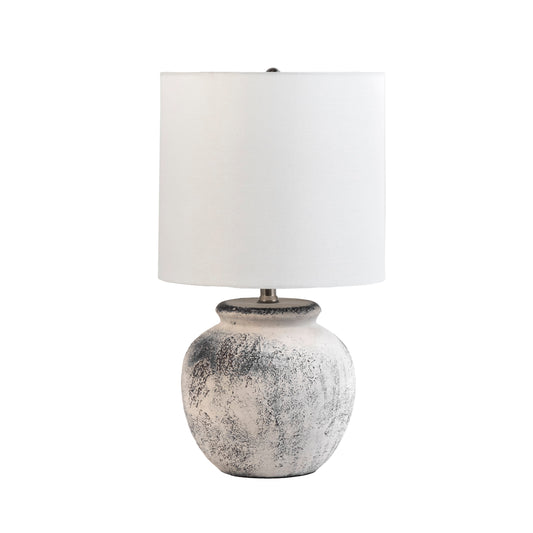 22-inch Textured Ceramic Timeworn Urn Table Lamp | Grey