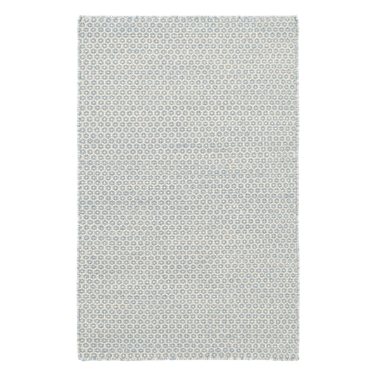 Honeycomb Handwoven Wool Rug | French Blue/Ivory