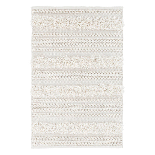 Zhara Stripe Handwoven Performance Rug | Ivory
