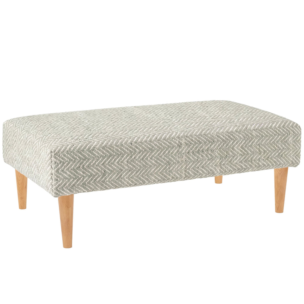 Herringbone Rug Ottoman | Ocean