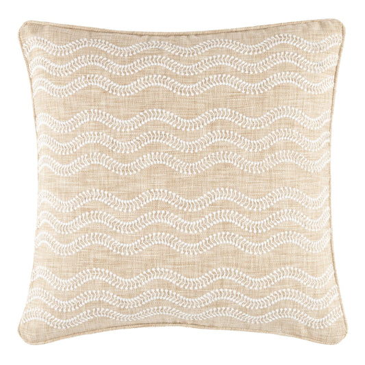 Scout Embroidered Indoor/Outdoor Decorative Pillow Cover | Natural