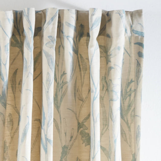 Margot Linen Curtain Panel | Pewter Blue