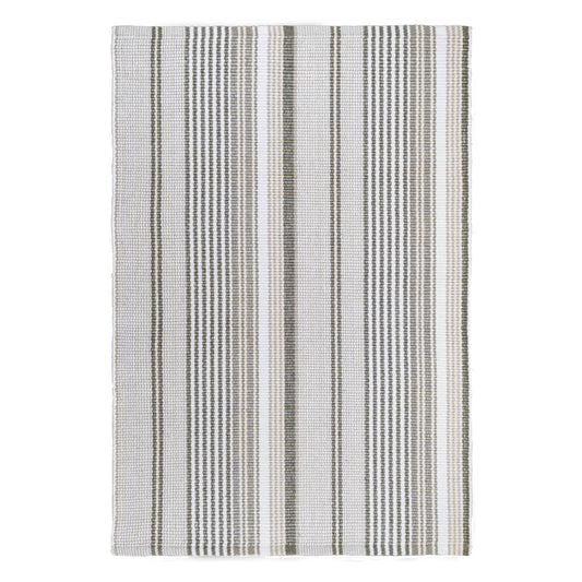 Gradation Ticking Handwoven Indoor/Outdoor Rug | Grey