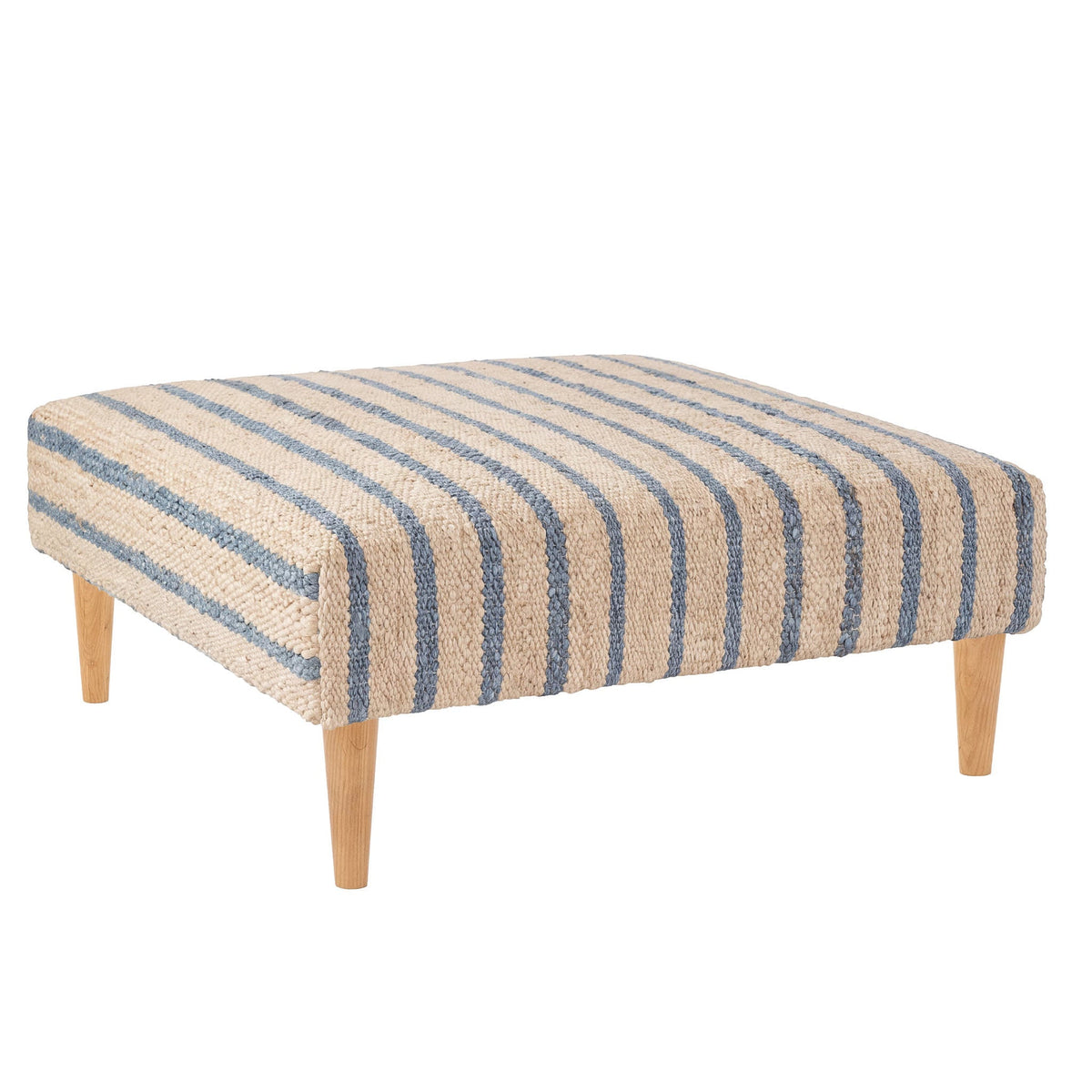 Moana Stripe Rug Ottoman | Blue
