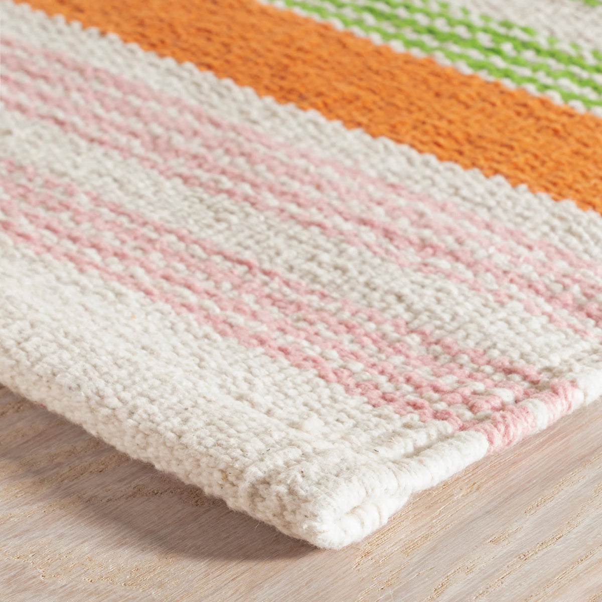 Wavy Stripe Handwoven Cotton Rug | Spring