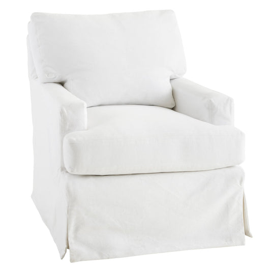 Saybrook Slipcovered Swivel Chair | White