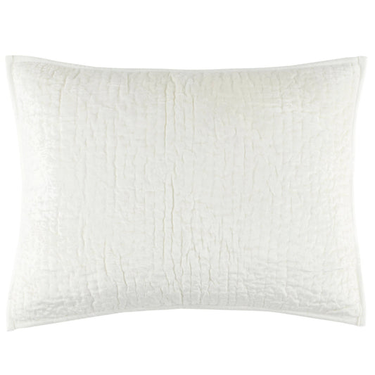 Parisienne Velvet Quilted Sham | Dove White