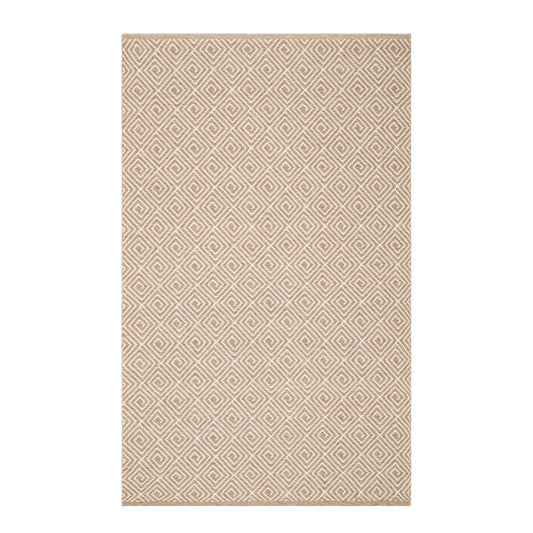 Geo Diamond Handwoven Wool Rug | Natural/Ivory