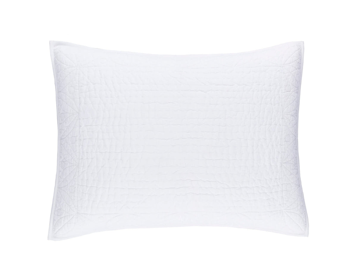 Tea & Toast Quilted Sham | White
